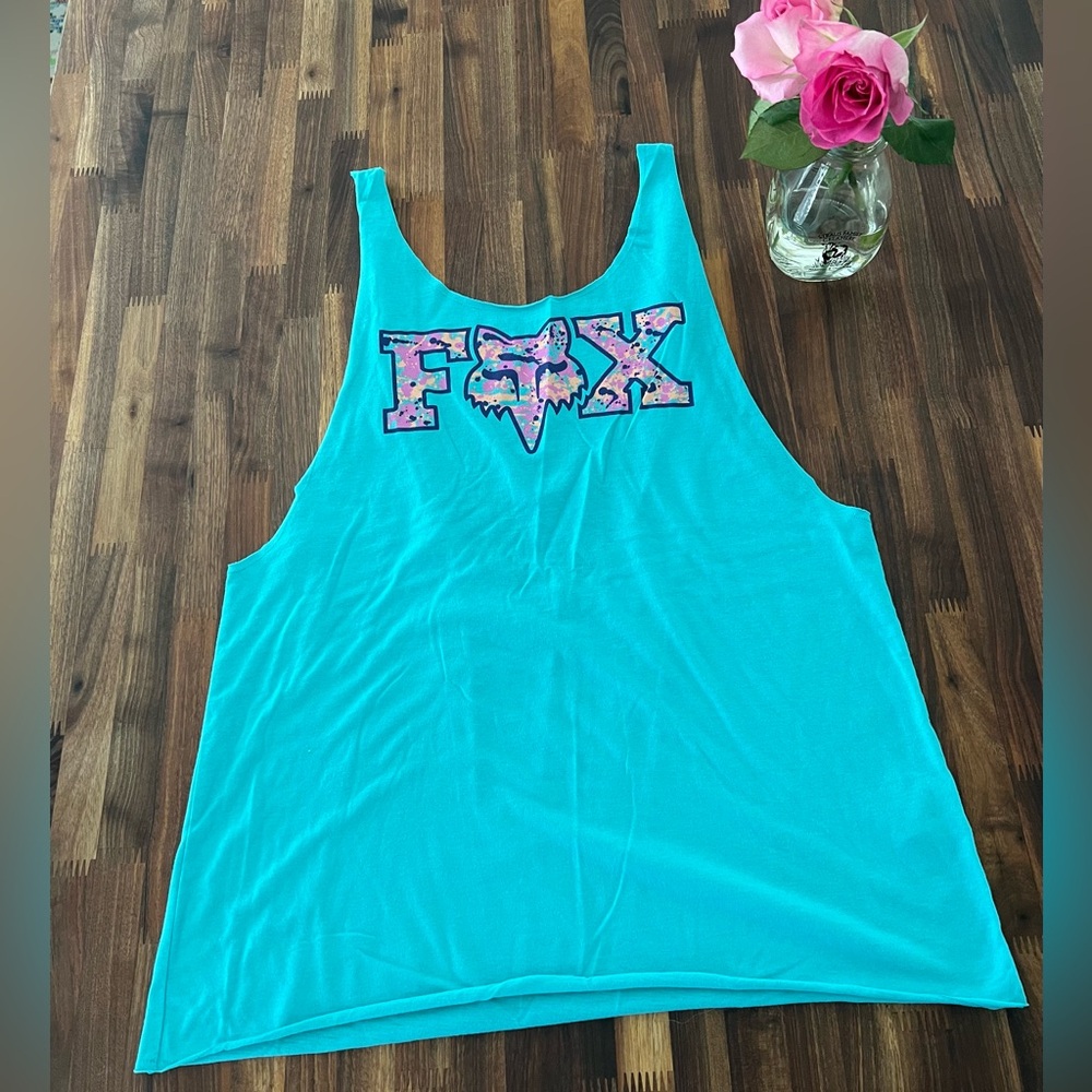 Fox Racing brand teal low back/sides sexy tank top